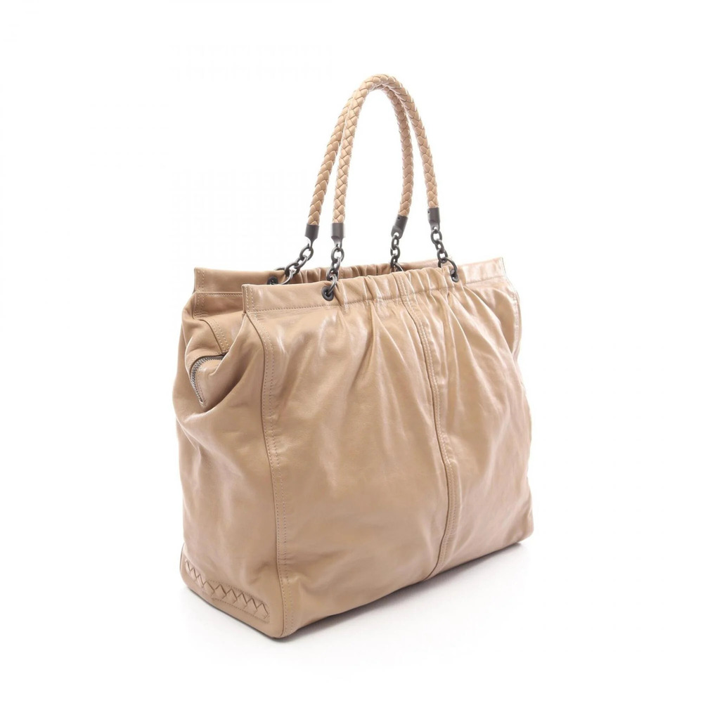 BOTTEGA VENETA Cream Leather Intrecciato Tote Bag - Picture 2 of 12